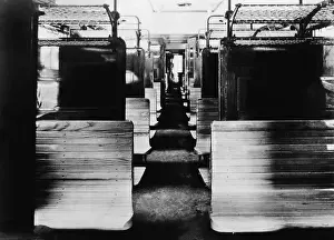 Waggons: railway, waggons, passanger car, interior view