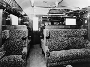 Waggons: railway, waggons, passanger car, interior view