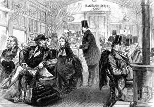 Waggons: railway, waggons, passenger car, interior, Baltimore
