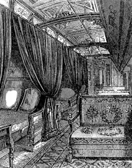 Waggons: railway, waggons, sleeping car, interior, sleeping
