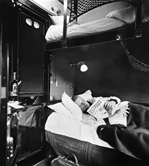 Waggons: railway, waggons, sleeping car, interior view
