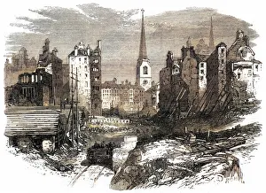 Dowgate: Railway works at Dowgate Hill 1864
