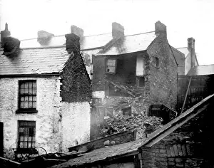 Blocked: Rain causes house to collapse, Cwmbula, Wales
