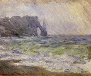 Seashores: Rain at Etretat, by Monet