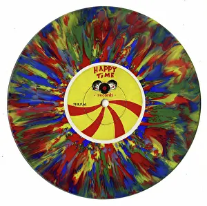 Gramophone: Rainbow design vinyl single record, side 1