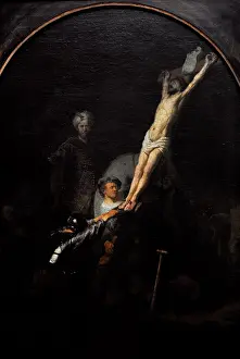 Rembrandt: The raising of the cross, by Rembrandt