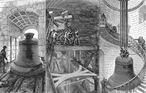 Raising the Great Bell into Tower of St. Paul's Cathedral