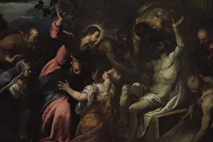 Lazarus: The Raising of Lazarus by Andrea Vicentino - detail