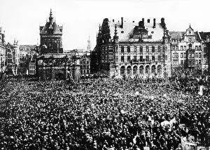 Marketplace: Rally in Danzig against the separation of Deuschland, 1919