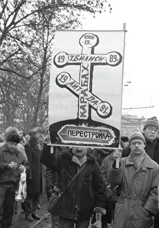 Organized: Rally in Moscow supporting Lithuania, 1991