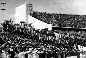 Trooping: Rally of the NSKOV at the Olympic Stadium, Berlin 1937