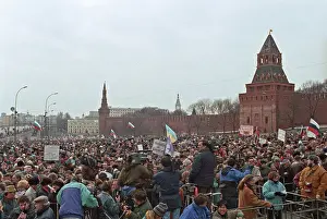 Reforms: Rally in support of Boris Yeltsin in Vasilyevsky