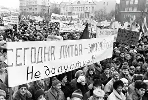 Slogan: Rally in support of Lithuania, 1991