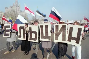 Sfsr: Rally supporting Boris Yeltsin, 1991