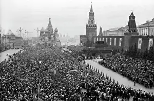 Triple: Rally for Voskhod 1 space flight in Moscow
