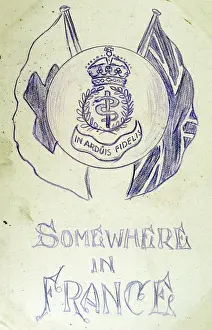 Ramc: RAMC badge with Union Jack and Red Cross Flag