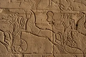 Mortuary: Ramesseum. Army during a battle. Relief. Egypt