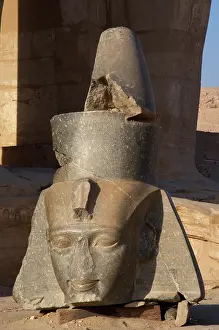 Mortuary: Ramesseum. Granite bust of Pharaoh Ramses II. Egypt