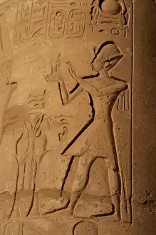 Mortuary: Ramesseum. Relief depicting the pharaoh making an offering t