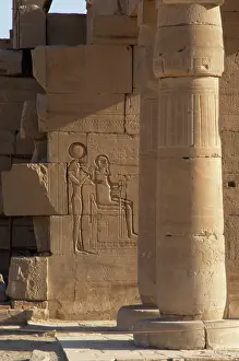 Deities: Ramesseum. Relief with Tefnut and Ptah. Luxor. Egypt