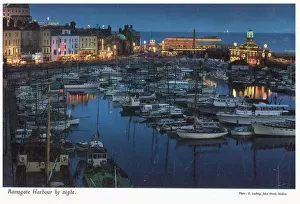 Moorings: Ramsgate Harbour by Night, Kent