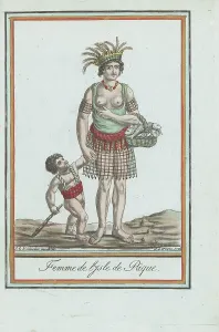 Noble Savage: Rapanui woman and boy of Easter Island