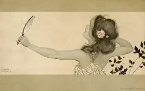 Admire: Raphael Kirchner - Art Nouveau - Reflection in a mirror