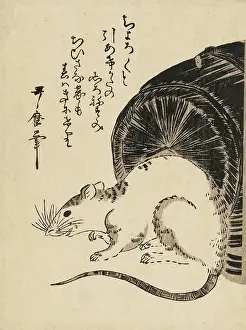 Utamaro: Rat and rice bale