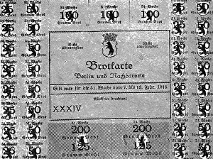 Ration: Ration card from Berlin, 1916
