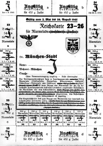 Distribution: Ration card for Jews, 1941