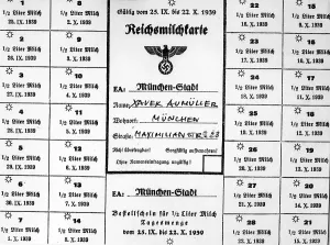 Pint: Ration card for milk from Munich