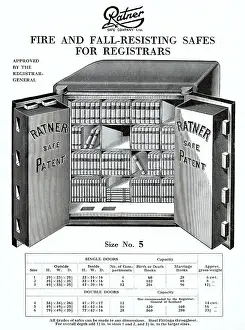 Registrar: Ratner patent safe, fire and fall resisting, for registrars