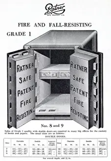 Resistant: Ratner patent safe, fire and fall resisting, Grade 1