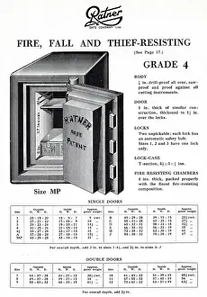 Theft: Ratner patent safe, fire, fall and thief resisting, Grade 4