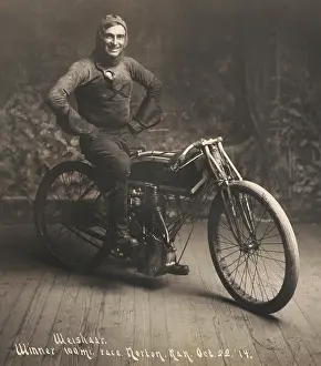 Gauntlets: Ray Weishaar, won the 100 mile motorcycle