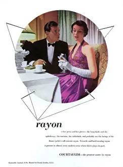 Rayon: Rayon advert with couple, 1951