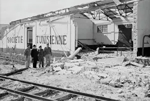 Destroy: rchbishop Spellman inspecting a destroyed