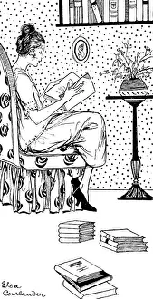 Selects: READING A BOOK/ARMCHAIR