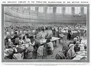 Reading Room of the British Museum by Matania