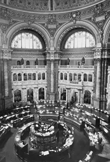 Congressional: Reading room of the Library of Congress in Washington, 1930