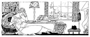 Longue: SHE READS ON A CHAISE