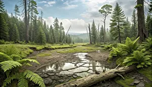 Stocktrek Images: A realistic landscape from the Cretacous period
