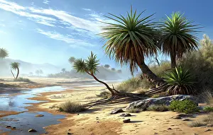 Riverbed: A realistic landscape from the Triassic period