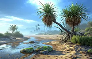 Riverbed: A realistic landscape from the Triassic period