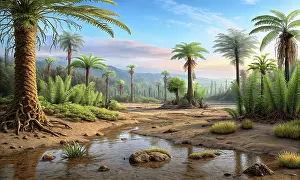 Riverbed: A realistic landscape from the Triassic period