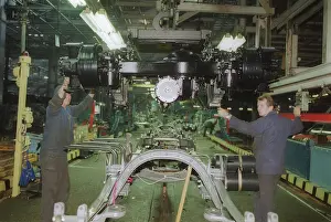 Installed: Rear axle being installed at KamAZ factory main