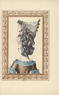 Uzanne: Rear view of woman in chignon plaited in three