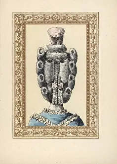 Octave: Rear view of a woman's chignon with two pigtails