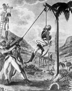 Conceded: Rebellious slaves hang their white masters