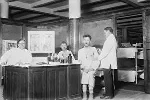 Bathed: Two recently bathed men are given vaccinations ?